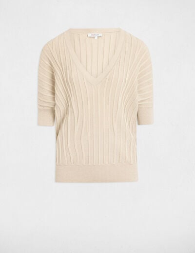 Jumper 3/4-length sleeves sand women