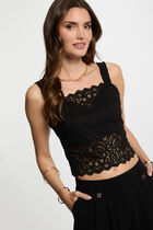 Vest top wide straps black women