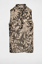 Printed sleeveless top black women