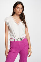 Short-sleeved t-shirt ecru women