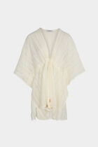 V-neck poncho white women