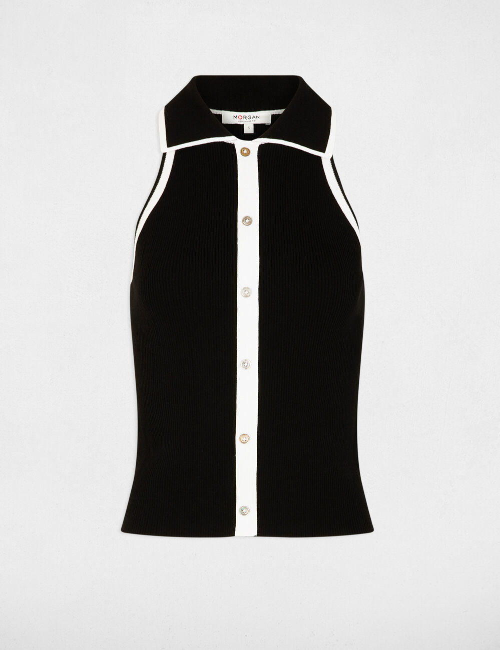 Fitted sweater with turned-down collar black women