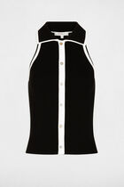 Fitted sweater with turned-down collar black women