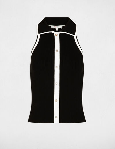 Fitted sweater with turned-down collar black women