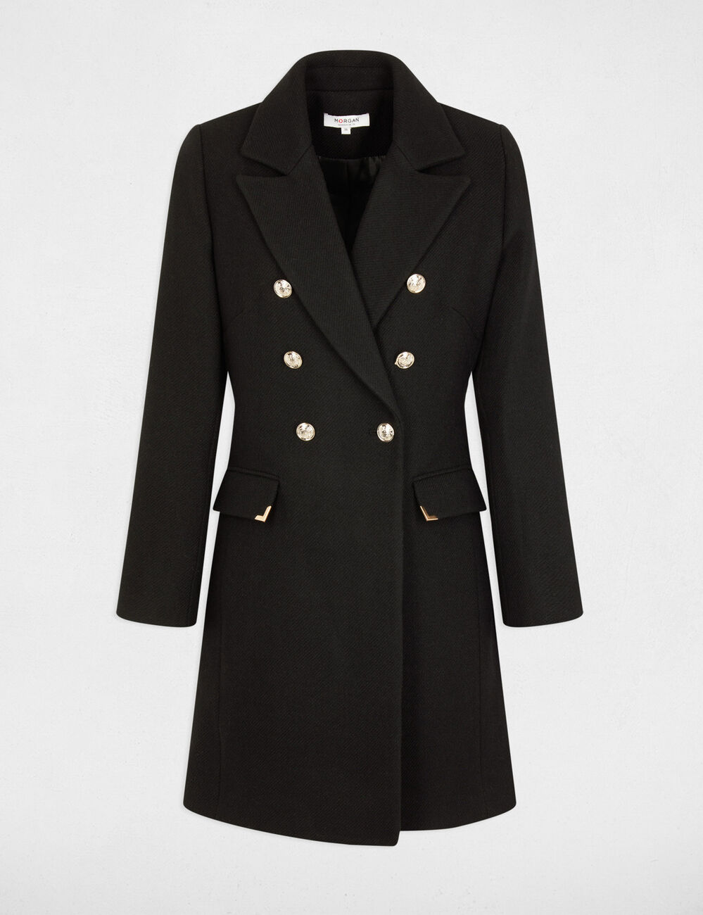 Double breasted coat black women