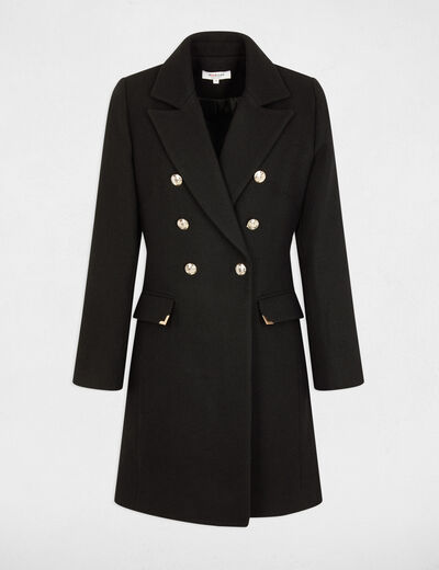 Double breasted coat black women