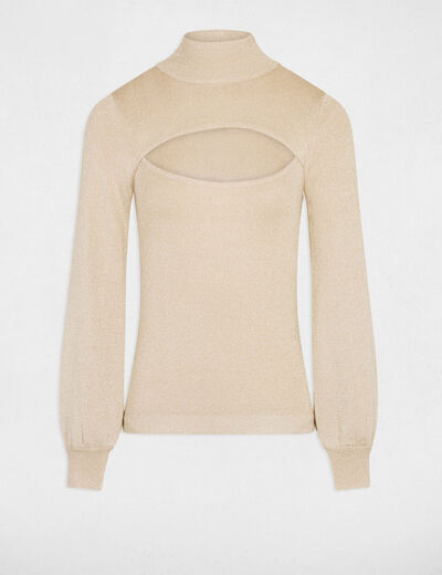 Long-sleeved jumper with opening gold ladies'