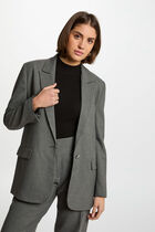 Long jacket studs details light grey women