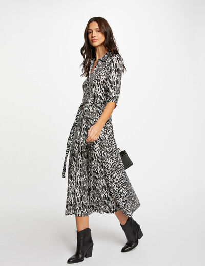 Maxi A-line dress with abstract print multico ladies'