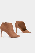Sandales à talons demi-ouvertes marron femme