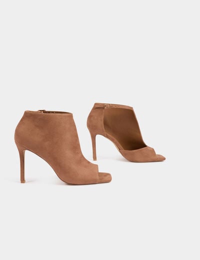 Half-open stiletto sandals brown women