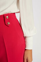 Straight city bermuda with darts raspberry women