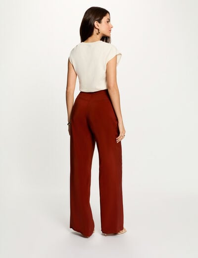 Sleeveless asymmetric top ivory women
