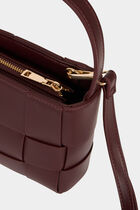 Woven faux leather bag bordeaux women