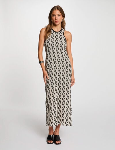 Printed maxi straight dress multicolor women