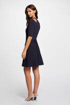 Fitted mini knitted dress navy women