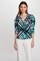 3/4-length sleeved shirt multicolored women