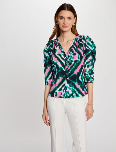 3/4-length sleeved shirt multicolored women