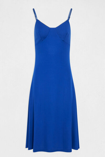 Loose A-line dress with straps electric blue ladies'