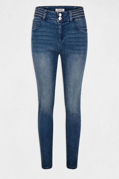 Slim jeans with jewelled details stone denim ladies'