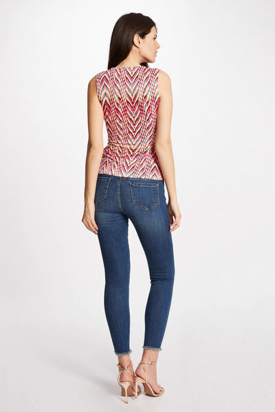 Printed vest top with wide straps fuchsia ladies'