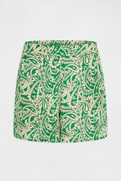 Straight satin short paisley print multico ladies'