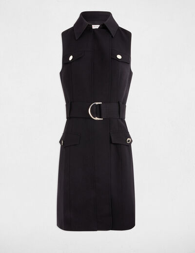 Belted waisted mini dress black women