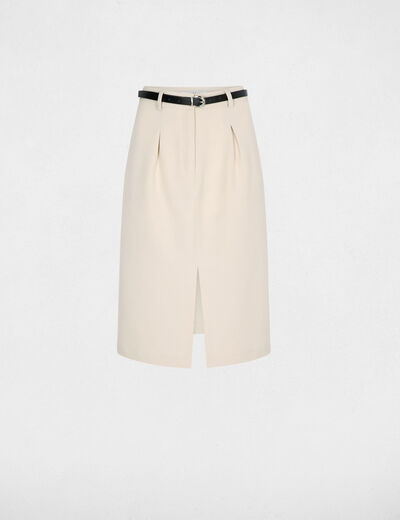 High-waisted pencil skirt beige women