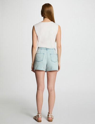 Sleeveless vest top white women