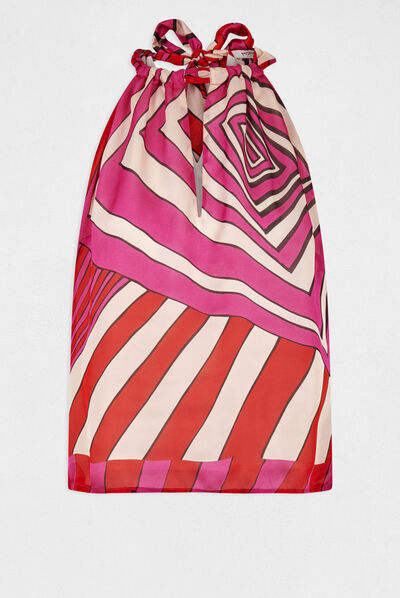 Sleeveless blouse geometric print multico ladies'