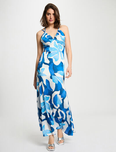Printed maxi straight dress multicolor women