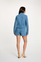 Chevron jacquard shorts denim stone women