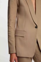 Short jacket shawl collar taupe women
