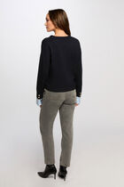 Jumper with V-neck navy blue women