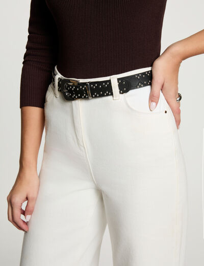 Studded slim belt black women