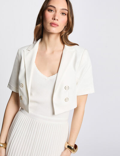 Short-sleeved bolero white women