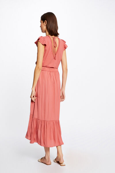 Short-sleeved t-shirt with ruffles rust ladies'