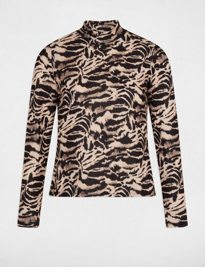 Fitted high neck t-shirt multicolor women