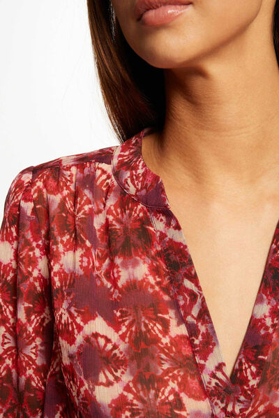 Long-sleeved shirt abstract print multico ladies'