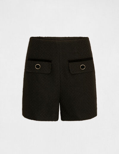 Straight shorts with velvet details black ladies'