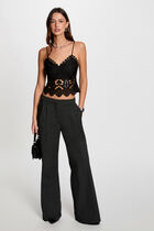 Crop top thin straps black women