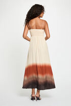 Maxi loose straight dress dark brown women