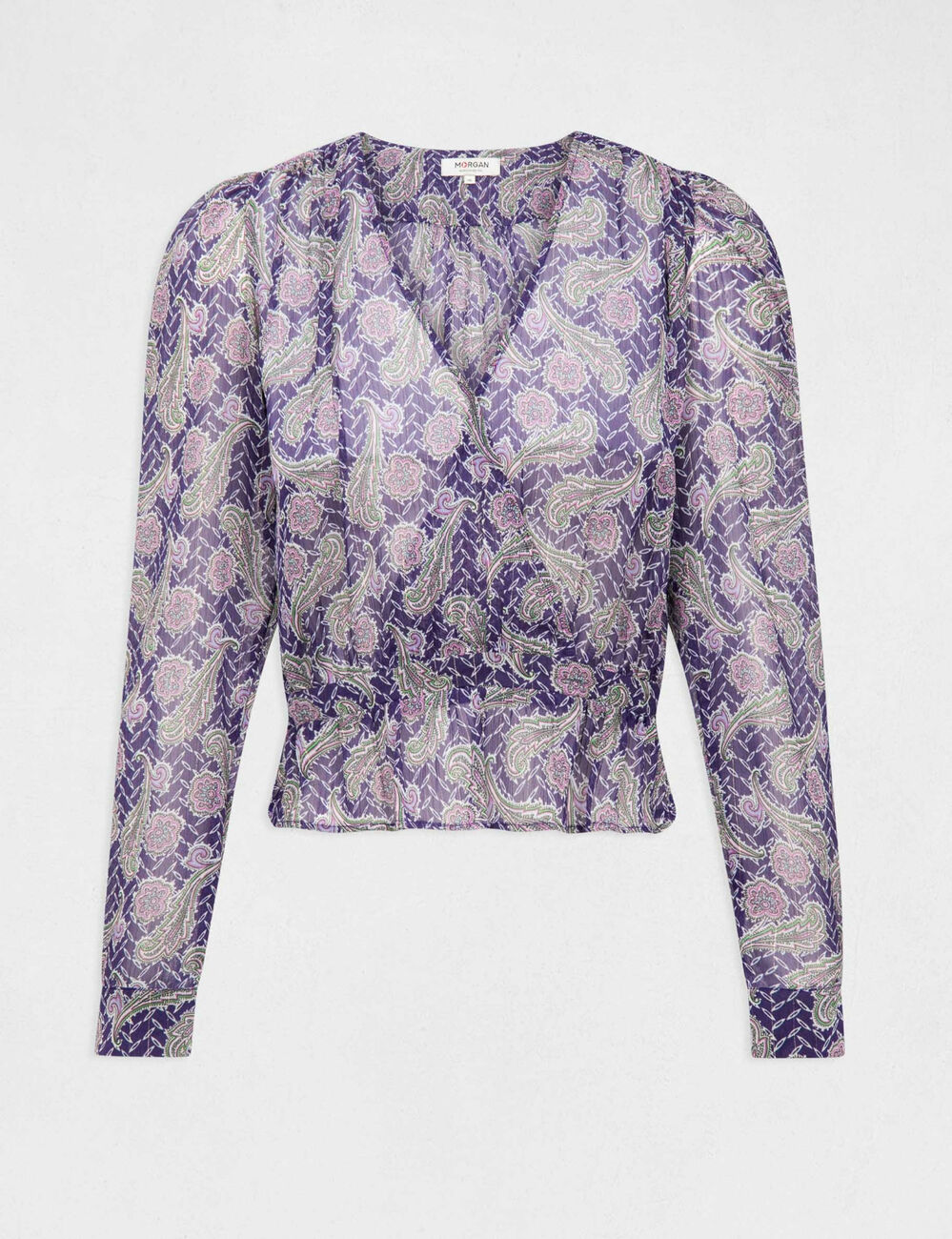 Printed long-sleeved blouse multicolored women