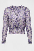 Printed long-sleeved blouse multicolored women