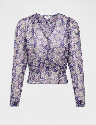 Printed long-sleeved blouse multicolored women