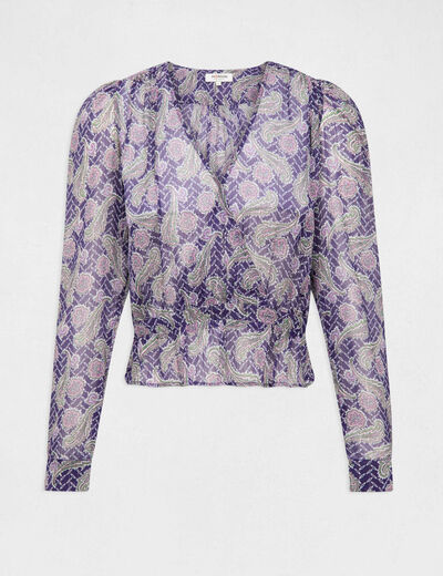 Printed long-sleeved blouse multico ladies'