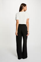 High-waisted wide-leg trousers black women