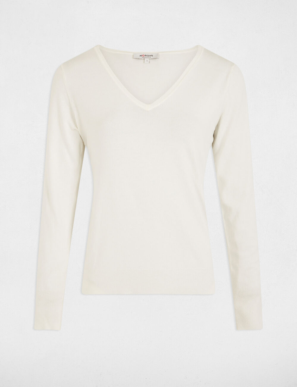 Jumper with V-neck white women