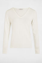 Jumper with V-neck white women