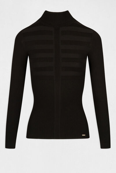 Long-sleeved jumper turtleneck black ladies'